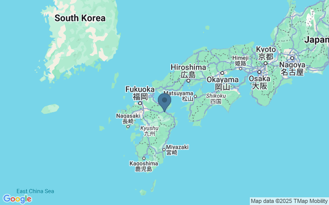 Kaart met locatie Beppu